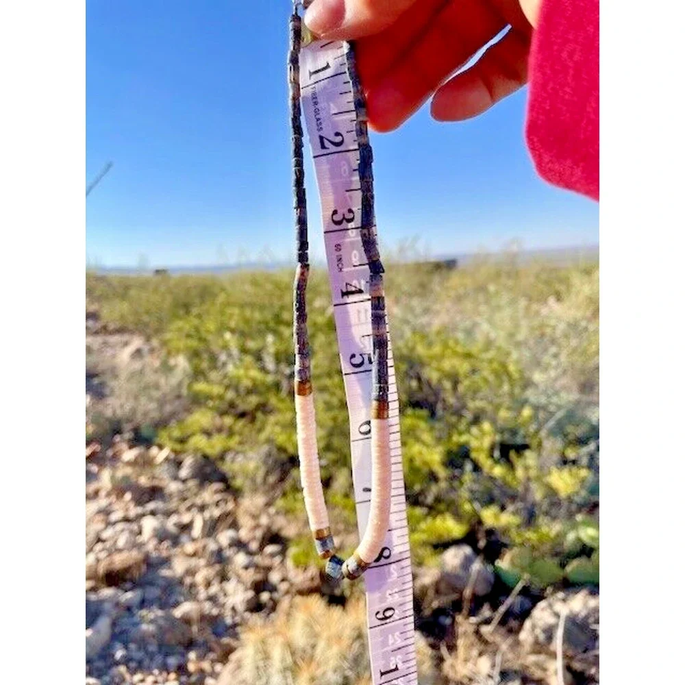 Native American Shell Necklace Handmade by Marian Curly - Picture 3 of 3
